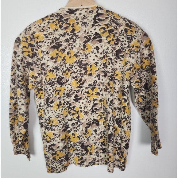 Vintage Sidney Gould Women's Sz. S 3/4 Sleeve Button Up Floral Cardigan - Picture 4 of 4